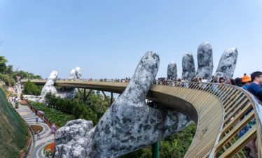 Golden hands bridge Da Nang Vietnam