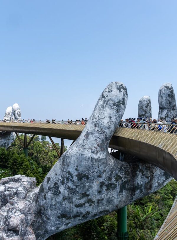 Golden hands bridge Da Nang Vietnam