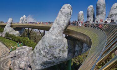 Golden hands Bridge in Da Nang Vietnam