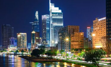 Ho Chi Minh Saigon city at Night