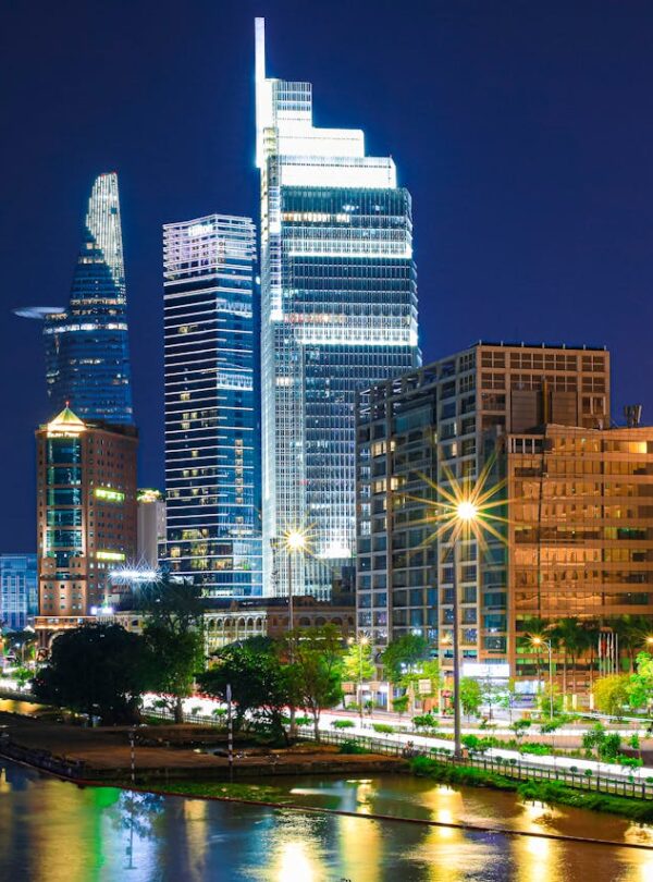 Ho Chi Minh Saigon city at Night
