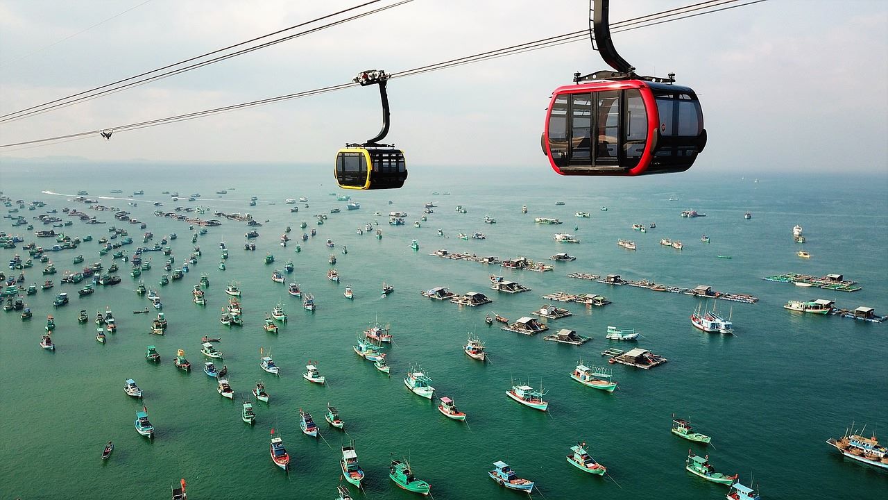 Cable car at Ohu Quoc Vietnam